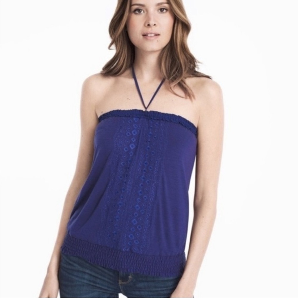 White House Black Market Blue Halter Top size Small. New with tag.